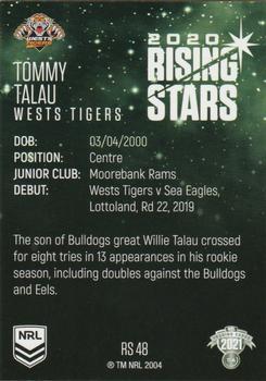 2021 NRL Traders - Rising Stars #RS48 Tommy Talau Back
